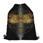 Boho Spiritual Dragonfly Print Drawstring Bag