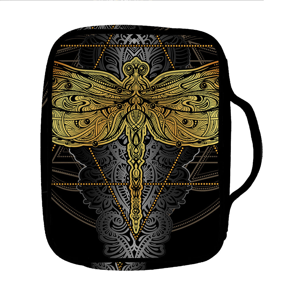 Boho Spiritual Dragonfly Print Front Pocket Bible Bag