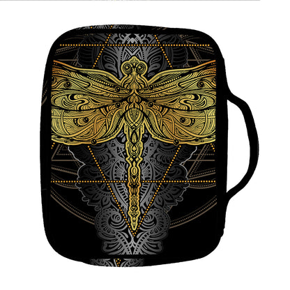 Boho Spiritual Dragonfly Print Front Pocket Bible Bag
