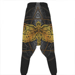 Boho Spiritual Dragonfly Print Hammer Pants