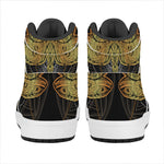 Boho Spiritual Dragonfly Print High Top Leather Sneakers