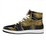 Boho Spiritual Dragonfly Print High Top Leather Sneakers