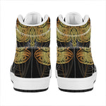 Boho Spiritual Dragonfly Print High Top Leather Sneakers
