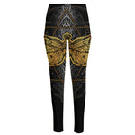 Boho Spiritual Dragonfly Print High-Waisted Pocket Leggings