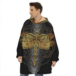 Boho Spiritual Dragonfly Print Hoodie Blanket