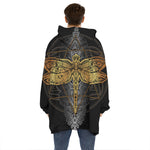 Boho Spiritual Dragonfly Print Hoodie Blanket
