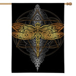 Boho Spiritual Dragonfly Print House Flag