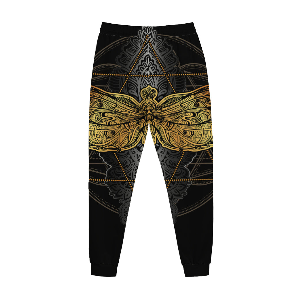 Boho Spiritual Dragonfly Print Jogger Pants