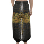 Boho Spiritual Dragonfly Print Lantern Pants