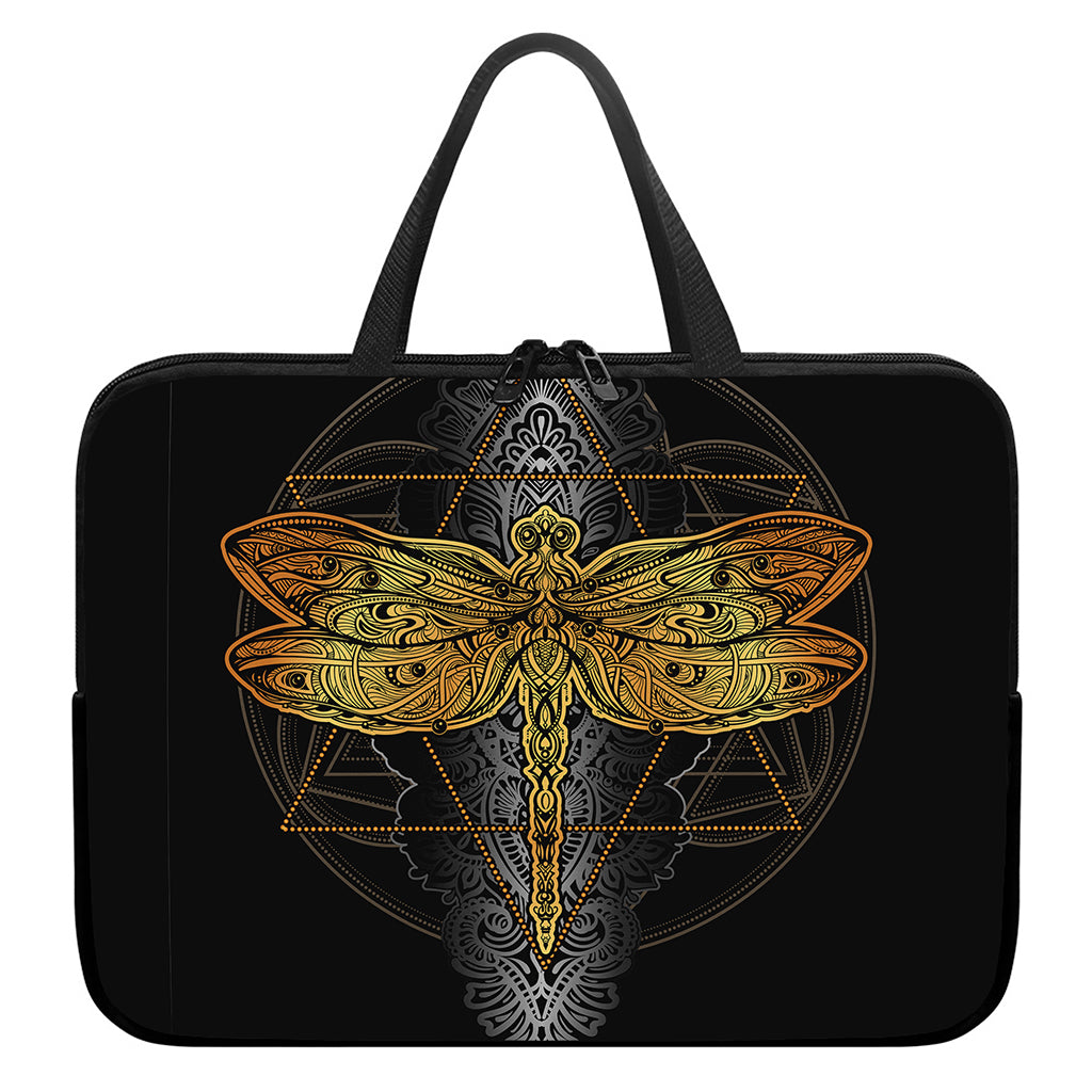 Boho Spiritual Dragonfly Print Laptop Sleeve With Handle