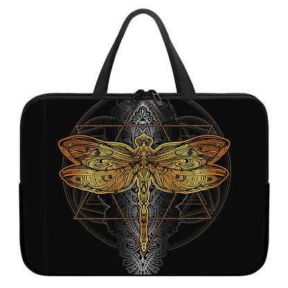 Boho Spiritual Dragonfly Print Laptop Sleeve With Handle