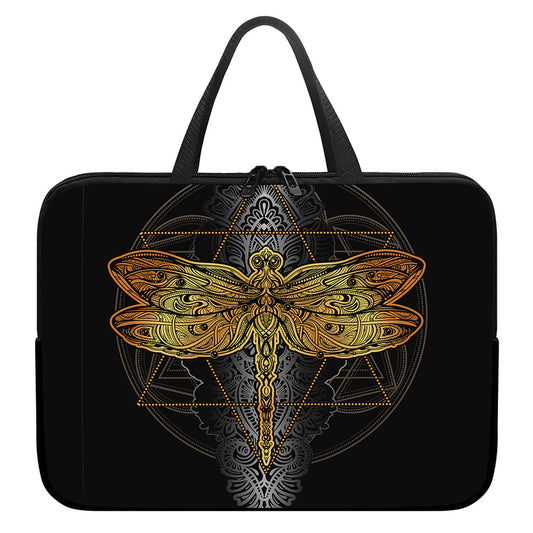 Boho Spiritual Dragonfly Print Laptop Sleeve With Handle