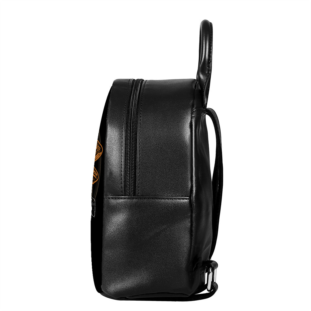 Boho Spiritual Dragonfly Print Leather Backpack