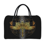 Boho Spiritual Dragonfly Print Leather Duffle Bag