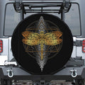 Boho Spiritual Dragonfly Print Leather Spare Tire Cover