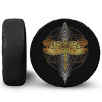 Boho Spiritual Dragonfly Print Leather Spare Tire Cover