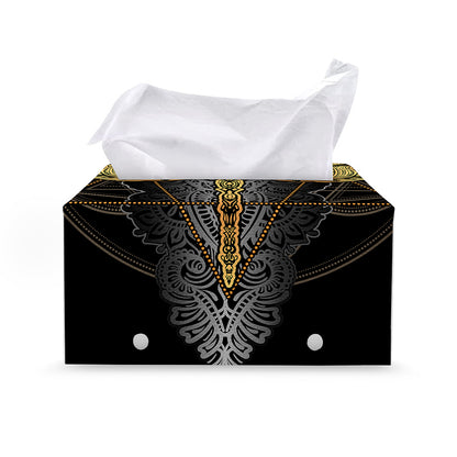 Boho Spiritual Dragonfly Print Leather Tissue Box Cover