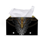Boho Spiritual Dragonfly Print Leather Tissue Box Cover