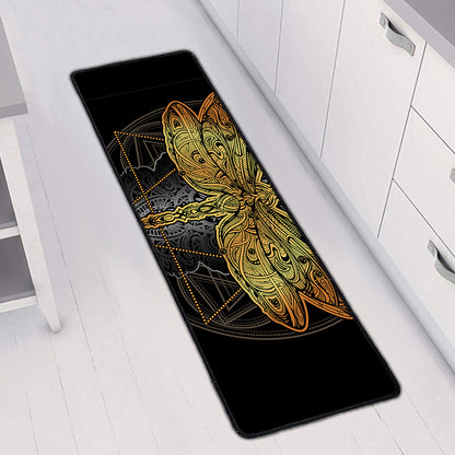 Boho Spiritual Dragonfly Print Long Kitchen Mat