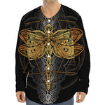 Boho Spiritual Dragonfly Print Long Sleeve Baseball Jersey