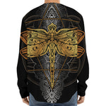 Boho Spiritual Dragonfly Print Long Sleeve Baseball Jersey