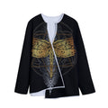 Boho Spiritual Dragonfly Print Long Sleeve Short Coat