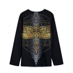 Boho Spiritual Dragonfly Print Long Sleeve Short Coat