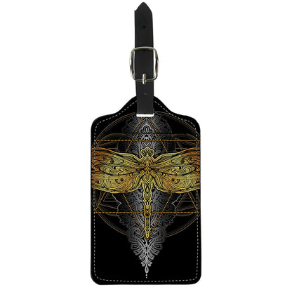 Boho Spiritual Dragonfly Print Luggage Tag