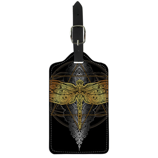 Boho Spiritual Dragonfly Print Luggage Tag