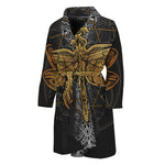 Boho Spiritual Dragonfly Print Men's Bathrobe