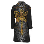Boho Spiritual Dragonfly Print Men's Bathrobe