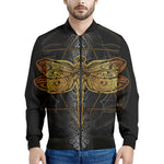 Boho Spiritual Dragonfly Print Men's Bomber Jacket