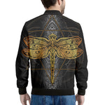 Boho Spiritual Dragonfly Print Men's Bomber Jacket