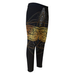 Boho Spiritual Dragonfly Print Men's Compression Pants