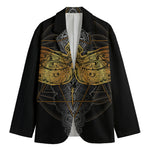 Boho Spiritual Dragonfly Print Men's Cotton Blazer