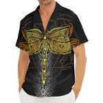 Boho Spiritual Dragonfly Print Men's Deep V-Neck Shirt