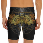Boho Spiritual Dragonfly Print Men's Long Boxer Briefs