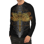 Boho Spiritual Dragonfly Print Men's Long Sleeve Rash Guard