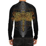 Boho Spiritual Dragonfly Print Men's Long Sleeve Rash Guard