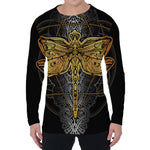 Boho Spiritual Dragonfly Print Men's Long Sleeve T-Shirt