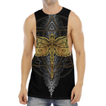 Boho Spiritual Dragonfly Print Men's Muscle Tank Top
