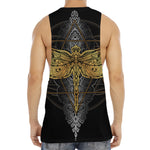 Boho Spiritual Dragonfly Print Men's Muscle Tank Top
