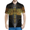 Boho Spiritual Dragonfly Print Men's Polo Shirt