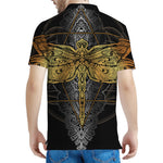 Boho Spiritual Dragonfly Print Men's Polo Shirt