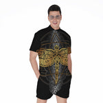 Boho Spiritual Dragonfly Print Men's Rompers