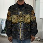 Boho Spiritual Dragonfly Print Men's Shirt Jacket