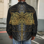 Boho Spiritual Dragonfly Print Men's Shirt Jacket