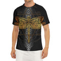 Boho Spiritual Dragonfly Print Men's Short Sleeve Rash Guard