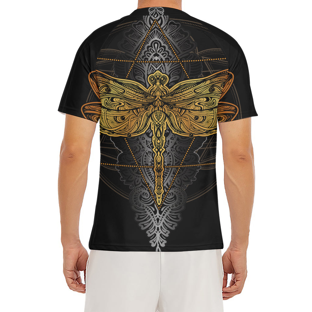 Boho Spiritual Dragonfly Print Men's Short Sleeve Rash Guard