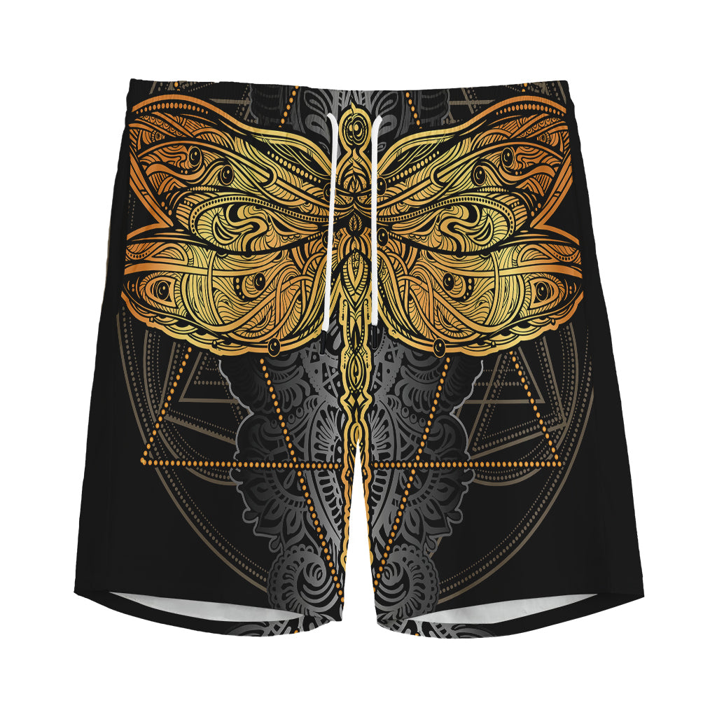 Boho Spiritual Dragonfly Print Men's Sports Shorts